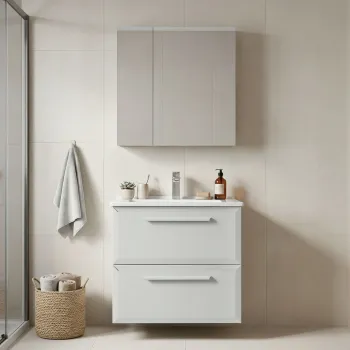 Set Dulap de Baie cu Chiuveta si Oglinda (2 Piese), Hanah Home, Nuvola 65 v2, Casmir 83ac imagine