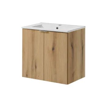 Set dulap de baie cu lavoar, 60 cm D Dance, Nova Oak, Comad, PAL laminat, stejar coast evoke caf9 imagine