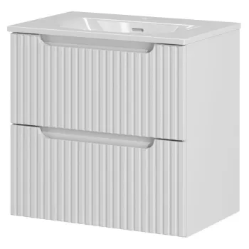 Set dulap de baie cu lavoar, 60 cm S Sky, Nova White, Comad, MDF/PAL laminat, alb mat 7997 imagine