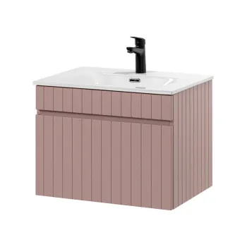 Set dulap de baie cu lavoar, 60 cm Sky, Iconic Rose, Comad, MDF, roz antic 535d imagine
