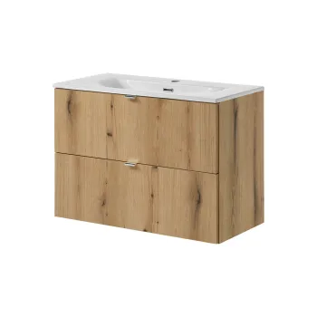 Set dulap de baie cu lavoar, 80 cm S Dance, Nova Oak, Comad, PAL laminat, stejar coast evoke 93d2 imagine