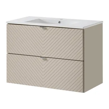 Set dulap de baie cu lavoar, 80 cm S Dance, Viva Cashmere, Comad, MDF/PAL laminat, casmir mat 0cc8 imagine