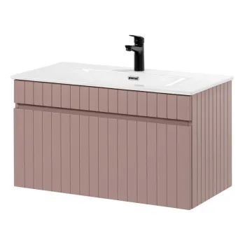 Set dulap de baie cu lavoar, 80 cm Sky, Iconic Rose, Comad, MDF, roz antic 1297 imagine