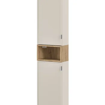 Set dulap suspendat pentru baie, 120 cm, Bella Cashmere, Comad, MDF/PAL laminat, casmir mat/stejar artisan 8745 imagine