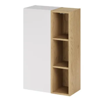 Set dulap suspendat pentru baie, 20x80 cm, Aster White, Comad, PAL laminat, alb mat/stejar cremona 5c91 imagine