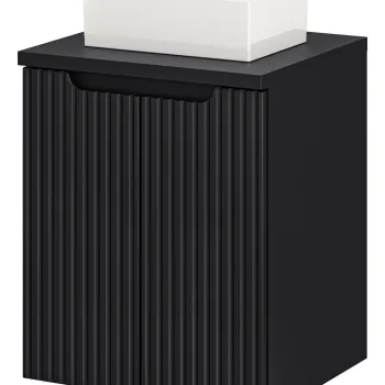 Set mobiler baie, dulap cu lavoar, 50 cm D Un Gaja, Nova Black, Comad, MDF/PAL laminat, negru mat 2da9 imagine