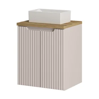 Set mobiler baie, dulap cu lavoar, 50 cm D Un Gaja, Nova Cashmere Oak, Comad, MDF/PAL laminat, casmir mat e673 imagine