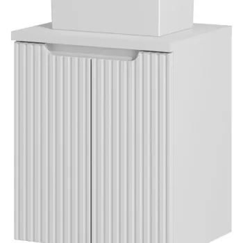 Set mobiler baie, dulap cu lavoar, 50 cm D Un Gaja, Nova White, Comad, MDF/PAL laminat, alb mat 3385 imagine