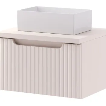Set mobiler baie, dulap cu lavoar, 50 cm Gaja, Nova Cashmere, Comad, MDF/PAL laminat, casmir mat a0a7 imagine