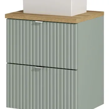 Set mobiler baie, dulap cu lavoar, 50 cm, Line Reed Green Oak, Comad, MDF/PAL laminat, verde reed 8899 imagine