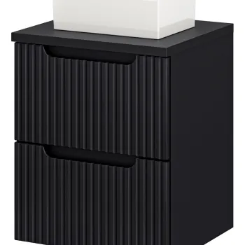 Set mobiler baie, dulap cu lavoar, 50 cm S Un Gaja, Nova Black, Comad, MDF/PAL laminat, negru mat 7b24 imagine