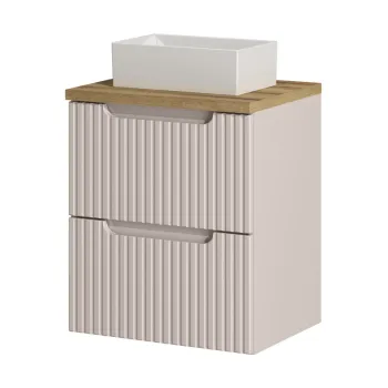 Set mobiler baie, dulap cu lavoar, 50 cm S Un Gaja, Nova Cashmere Oak, Comad, MDF/PAL laminat, casmir mat 630d imagine