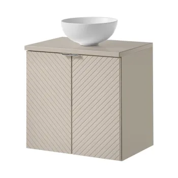 Set mobiler baie, dulap cu lavoar, 60 cm D Un Domi, Viva Cashmere, Comad, MDF/PAL laminat, casmir mat bb92 imagine