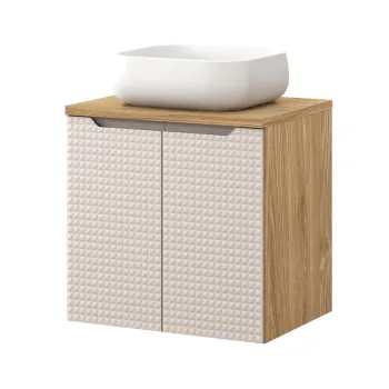 Set mobiler baie, dulap cu lavoar, 60 cm D Un Nika, Luxor Beige, Comad, MDF/PAL laminat, stejar c23e imagine