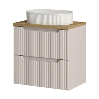 Set mobiler baie, dulap cu lavoar, 60 cm S Un Beyond, Nova Cashmere Oak, Comad, MDF/PAL laminat, casmir mat 7684 imagine