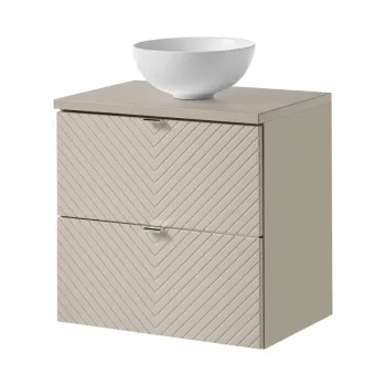 Set mobiler baie, dulap cu lavoar, 60 cm S Un Domi, Viva Cashmere, Comad, MDF/PAL laminat, casmir mat ad85 imagine