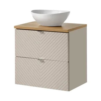 Set mobiler baie, dulap cu lavoar, 60 cm S Un Lola, Viva Cashmere Oak, Comad, MDF/PAL laminat, casmir mat 3edc imagine