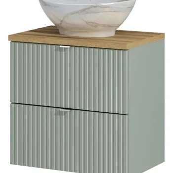 Set mobiler baie, dulap cu lavoar, 60 cm S Un Pati, Line Reed Green Oak, Comad, MDF/PAL laminat, verde reed 1a57 imagine