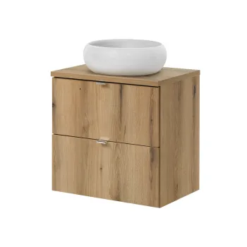 Set mobiler baie, dulap cu lavoar, 60 cm S Un Wiki, Nova Oak, Comad, PAL laminat, stejar coast evoke b50c imagine