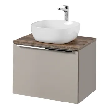 Set mobiler baie, dulap cu lavoar, 60 cm, Santa Fe Taupe, Comad, MDF/PAL laminat, gri/stejar santa fe vintage 0bdd imagine