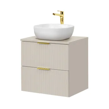 Set mobiler baie, dulap cu lavoar, 60 cm Smile, Adel Cashmere, Comad, MDF/PAL laminat, casmir mat 1d26 imagine