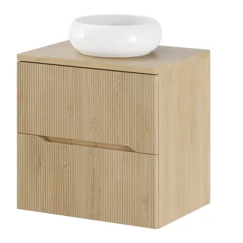 Set mobiler baie, dulap cu lavoar, 60 cm Wiki, Nordic Cremona, Comad, MDF/PAL laminat, stejar cremona 8b54 imagine