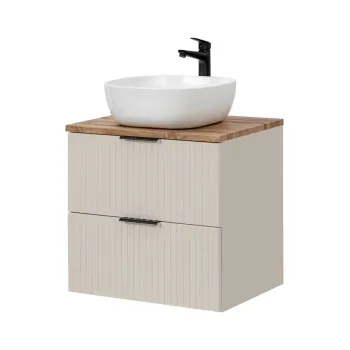 Set mobiler baie, dulap cu lavoar, 60 cm Wotan Smile, Adel Cashmere, Comad, MDF/PAL laminat, casmir mat 30ce imagine