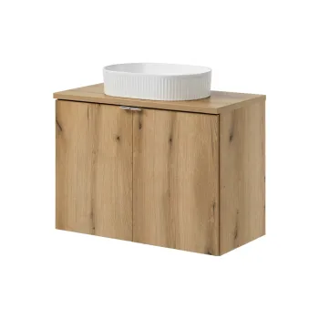 Set mobiler baie, dulap cu lavoar, 80 cm D Un Beyond, Nova Oak, Comad, PAL laminat, stejar coast evoke bd29 imagine