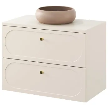 Set mobiler baie, dulap cu lavoar, 80 cm, Donna Sand, Comad, MDF/PAL laminat, nisipiu bc52 imagine