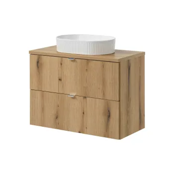 Set mobiler baie, dulap cu lavoar, 80 cm S Un Beyond, Nova Oak, Comad, PAL laminat, stejar coast evoke b2a2 imagine