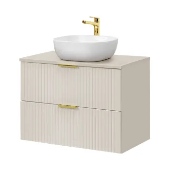 Set mobiler baie, dulap cu lavoar, 80 cm Smile, Adel Cashmere, Comad, MDF/PAL laminat, casmir mat 790f imagine