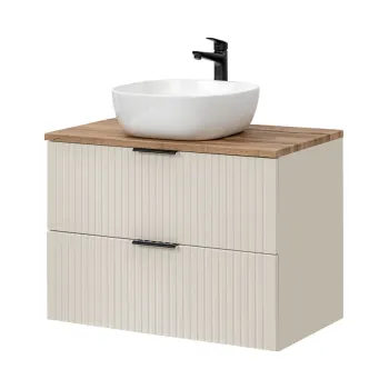 Set mobiler baie, dulap cu lavoar, 80 cm Wotan Smile, Adel Cashmere, Comad, MDF/PAL laminat, casmir mat c05a imagine