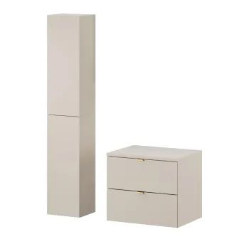 Set mobilier baie Dalia Cashmere 60 cm HC, dulap inalt si masca lavoar, Comad, PAL, casmir 89b6 imagine