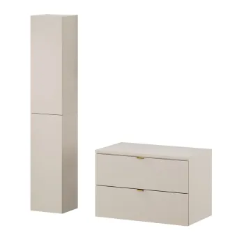 Set mobilier baie Dalia Cashmere 80 cm HC, dulap inalt si masca lavoar, Comad, PAL, casmir 7079 imagine