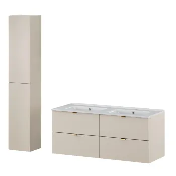 Set mobilier baie Dalia Cashmere Lava 120 cm , dulap inalt si masca dubla lavoar, Comad, PAL, casmir b3ff imagine