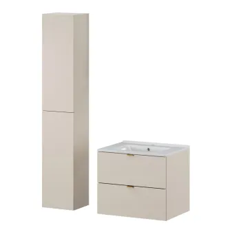 Set mobilier baie Dalia Cashmere Lava 60 cm WH HC, dulap inalt si masca lavoar, Comad, PAL, casmir e7b9 imagine