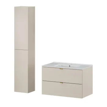 Set mobilier baie Dalia Cashmere Lava 80 cm , dulap inalt si masca lavoar, Comad, PAL, casmir 8e14 imagine