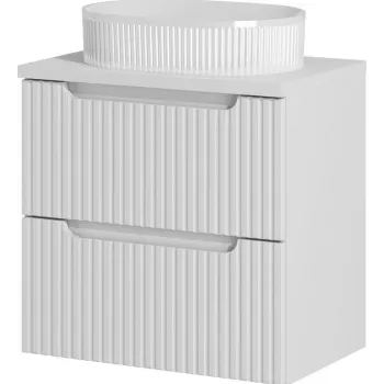 Set mobilier baie, dulap cu lavoar, 60 cm S Beyond, Nova White, Comad, MDF/PAL laminat, alb mat caba imagine