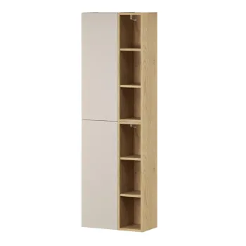 Set mobilier baie, dulap inalt cu usi si rafturi, 2SP 2UR, Dalia Cashmere, Comad, PAL laminat, casmir mat/stejar cremona cd26 imagine