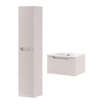 Set mobilier baie Nova Cashmere 50 cm, dulap suspendat si masca cu lavoar, Comad, MDF/PAL, casmir 3091 imagine