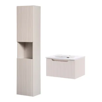 Set mobilier baie Nova Cashmere 50 cm HC, dulap suspendat si masca cu lavoar, Comad, MDF/PAL, casmir 8c7c imagine