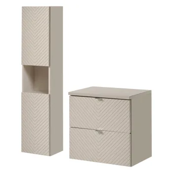 Set mobilier baie Viva Cashmere 60 cm HC, dulap inalt si masca lavoar, Comad, MDF/PAL, casmir 2eaa imagine