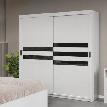 Dressing / Dulap dormitor Alb 184 - Glass ab41 imagine