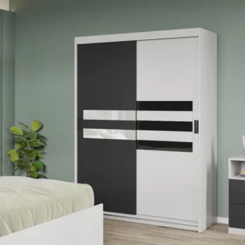Dressing / Dulap dormitor Gri+Alb 138 - Glass d229 imagine