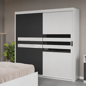 Dressing / Dulap dormitor Gri+Alb 184 - Glass 97e7 imagine