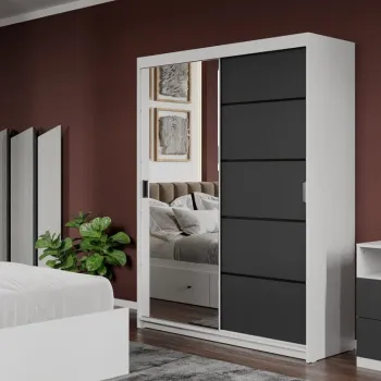 Dressing / Dulap dormitor Gri+Oglinda 138 - Elis b763 imagine