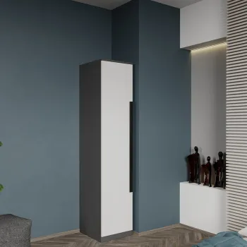 Dulap dormitor 1 Gri cu Alb 41 x 192,5 cm - Dallas adf2 imagine