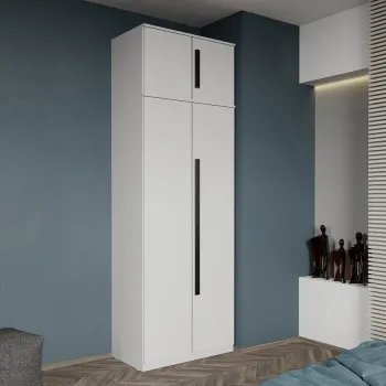 Dulap dormitor 2 usi Alb 83 x 240,3 cm - Dallas 9566 imagine