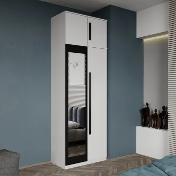 Dulap dormitor 2 usi Alb+oglinda 83 x 240,3 cm - Dallas 63bc imagine