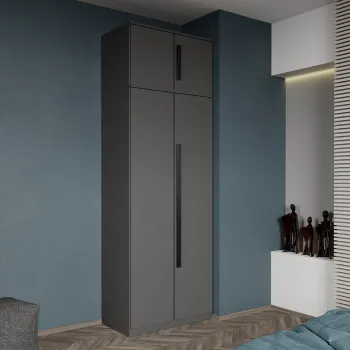 Dulap dormitor 2 usi Gri 83 x 240,3 cm - Dallas 739d imagine
